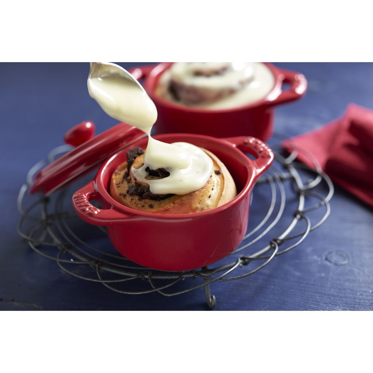 Staub Mini Cocotte Set 4-Tlg. Rund, Keramik, Kirsch-Rot
