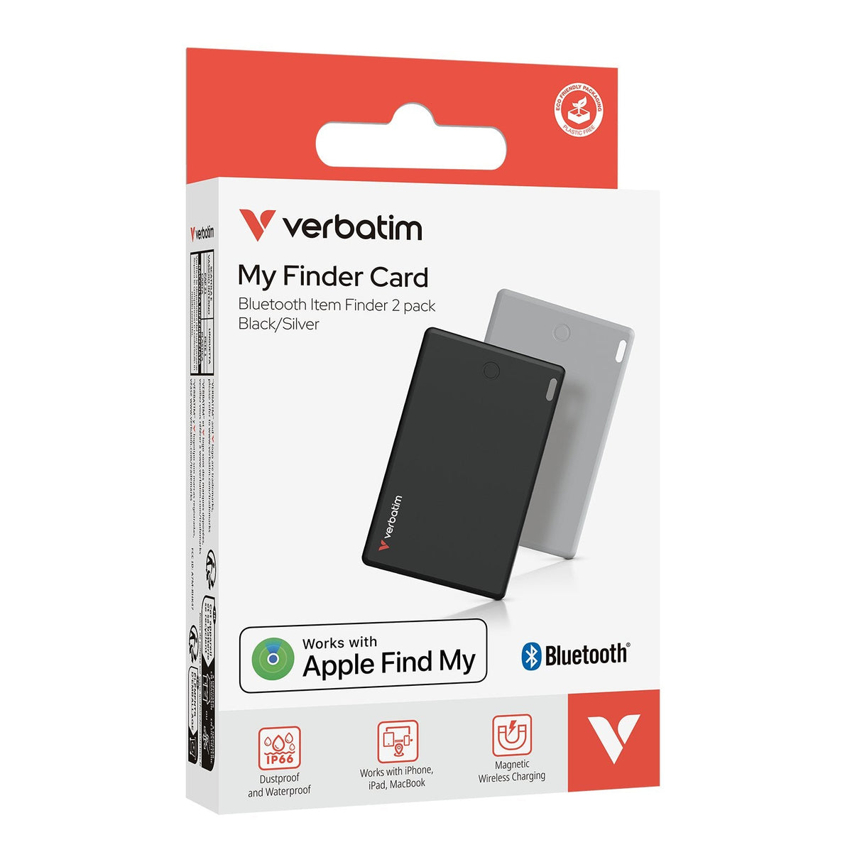 1x2 Verbatim My Finder Card Bt Schwarz/Silber Myfcr-02bs 32140