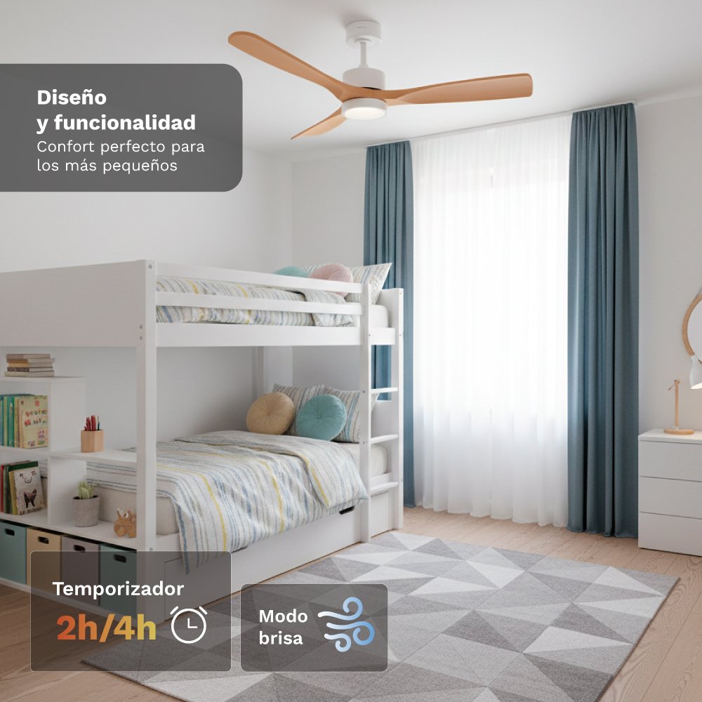 Ventilador De Techo Grunkel Skystyle52 35w 3 Aspas 132cm 6 Velocidades