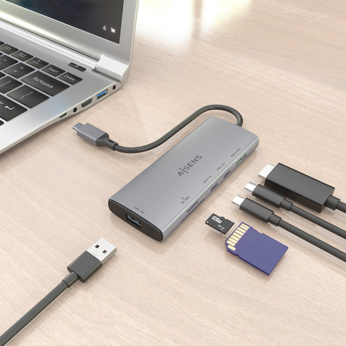 EAN 8435739903575 - AISENS ASUC-6P029-GR base para portátil y replicador de puertos Alámbrico USB 3.2 Gen 1 (3.1 Gen 1) Type- imagen 5