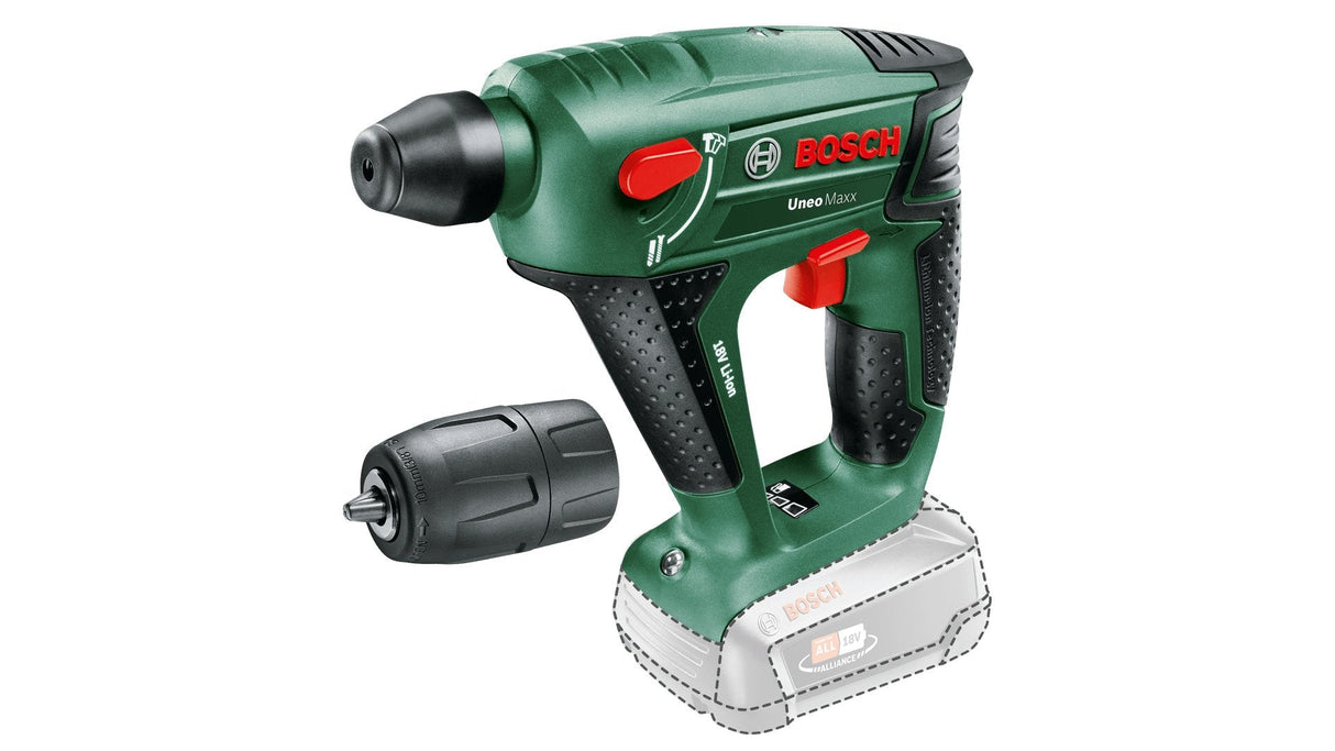 Martillo Perforador A Batería Uneo Maxx Solo, 18 Voltios Verde / Negro Bosch, Sin Batería Ni Cargador