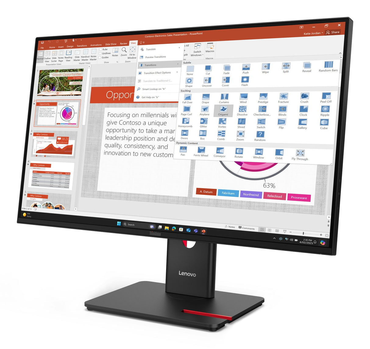 EAN 0198155817373 - Lenovo ThinkVision T27-40 pantalla para PC 68,6 cm (27") 1920 x 1080 Pixeles Full HD LED Negro imagen 2