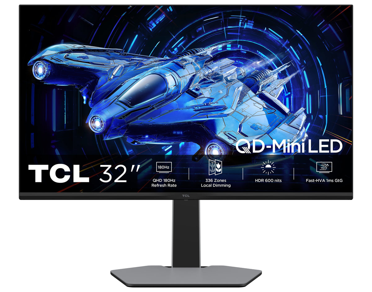 Monitor Tcl 32g64 27" Miniled - Qhd - Hdr600 - 180hz - Respuesta 1ms - Vesa 100x100 - Gris