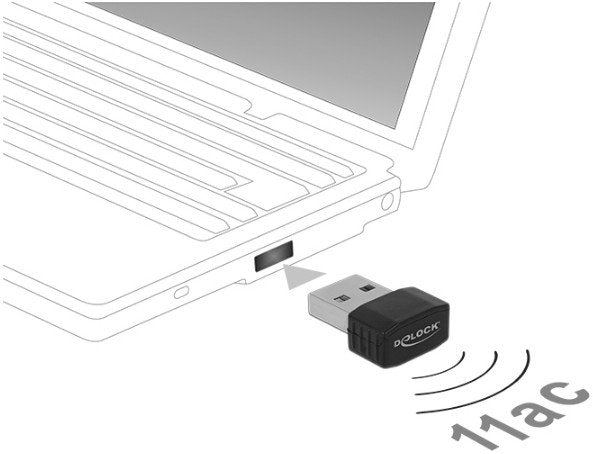 Adaptador Delock Wlan Usb2.0 Stick Nano, Wlan 12461