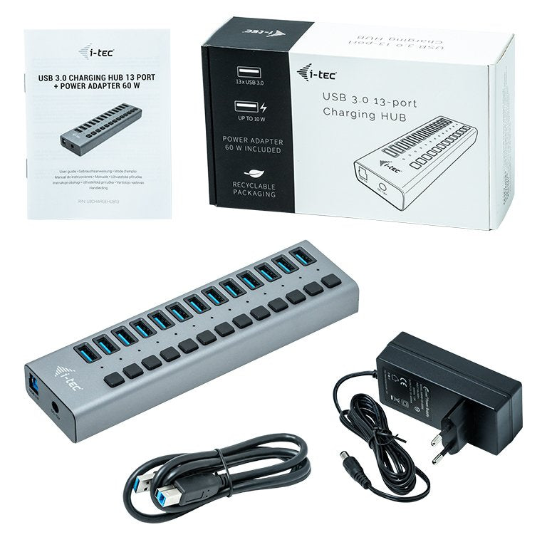 EAN 8595611702952 - i-tec U3CHARGEHUB13 cargador de dispositivo móvil Universal Gris Corriente alterna Interior imagen 5