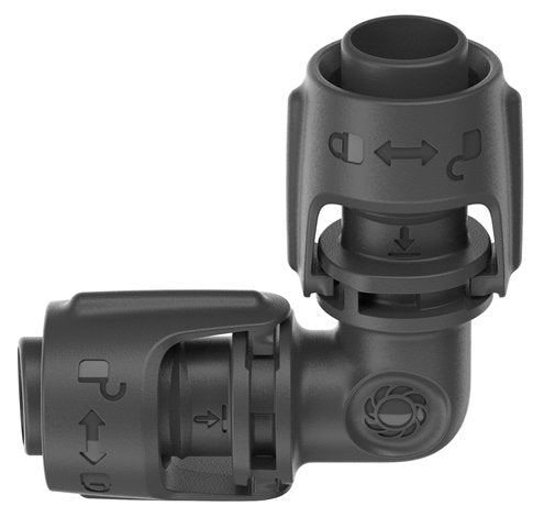 Gardena Micro-Drip-System Pieza En L De 13 Mm (1/2"), Conexión (Gris Oscuro, 2 Piezas 13202-20