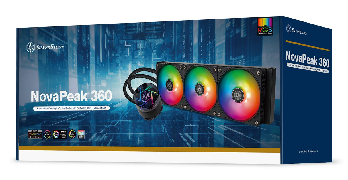 EAN 4710679817705 - Silverstone NovaPeak 360 ARGB Procesador Kit de refrigeración líquida 12 cm Negro 1 pieza(s) imagen 13