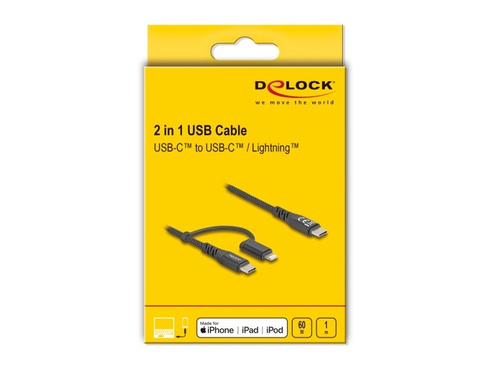 Delock Cable Usb 2 In 1 Usb Tipo-C A Usb Tipo-C