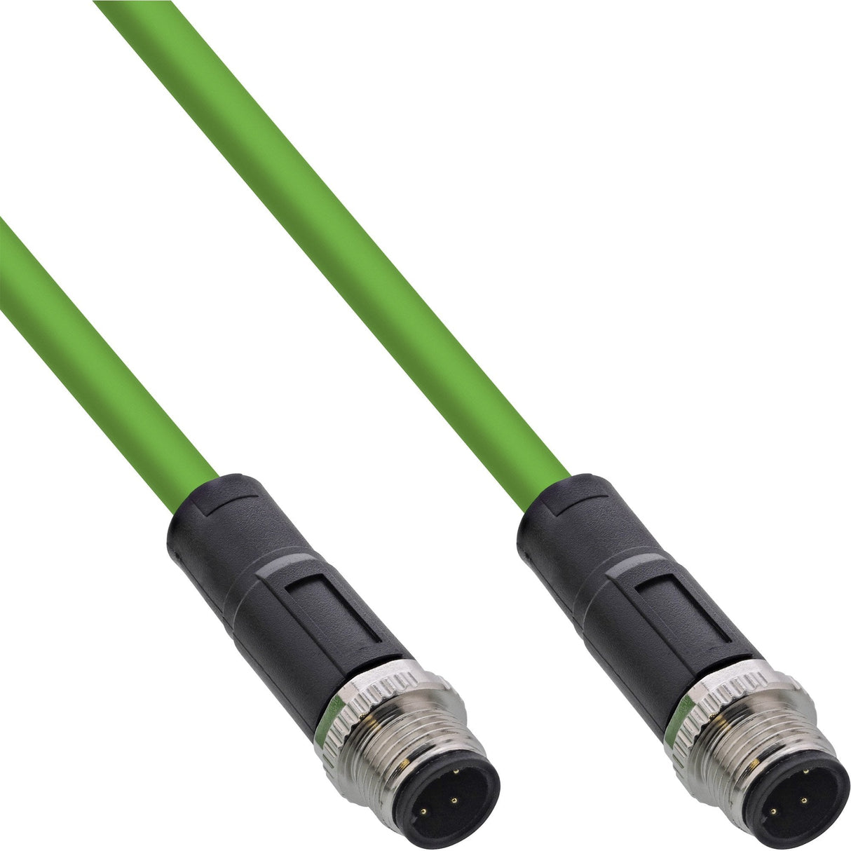 Inline® Industrial Network Cable, M12 4-Pin D-Coded Male/Male, Pur 1m