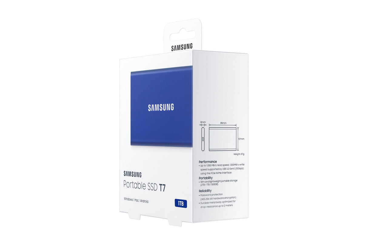 Disco Externo Ssd Samsung Portable T7 1tb Usb 3.2 Azul
