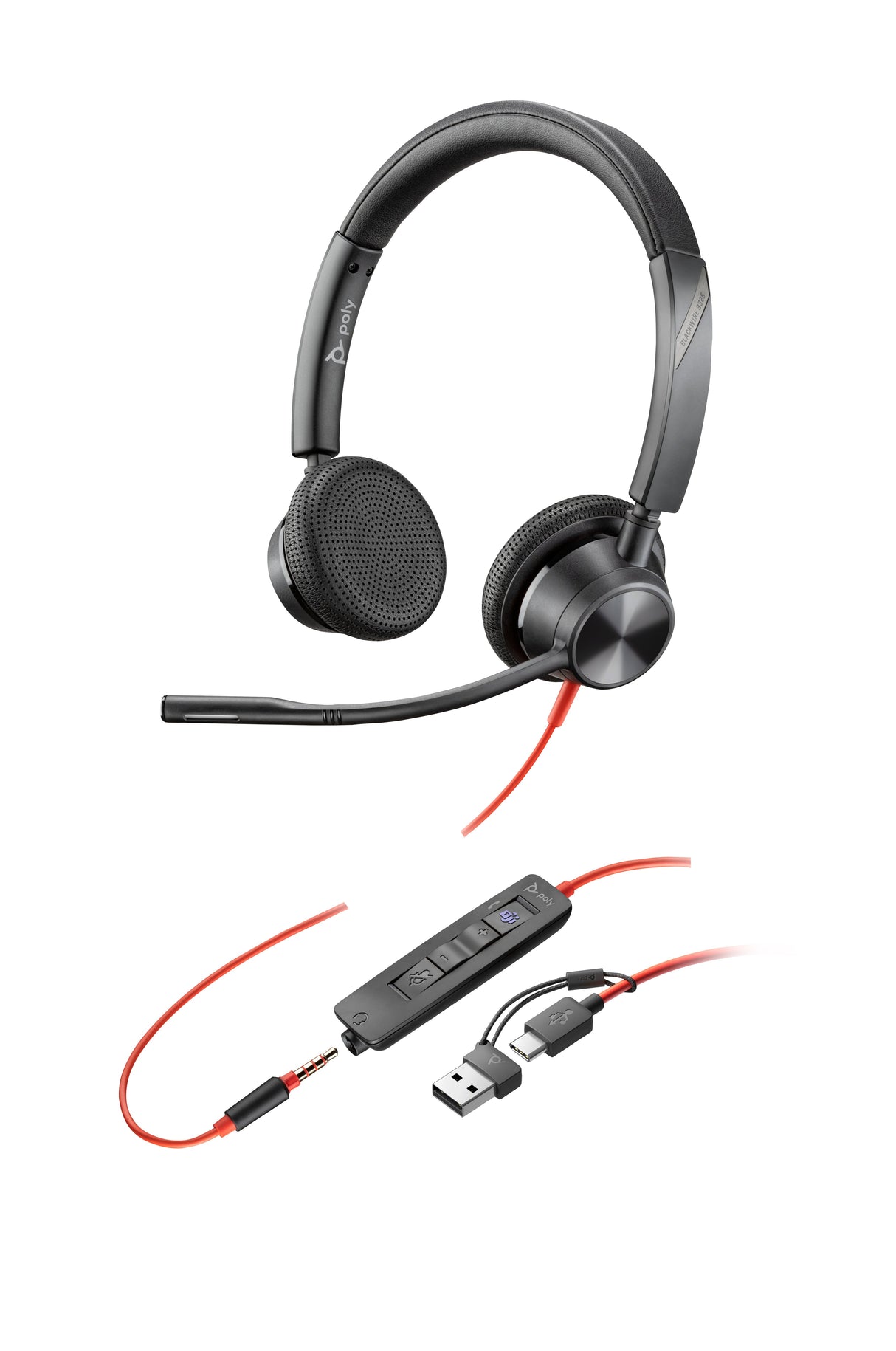 EAN 0197498429168 - HP Poly Blackwire 3325 Stereo Microsoft Teams Certified USB-C Headset +3.5mm Plug +USB-C/A Adapter Alámbr imagen 5