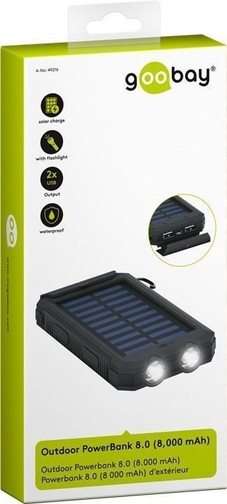 EAN 4040849492167 - Goobay 49216 batería externa Polímero de litio 8000 mAh Negro, Azul imagen 4