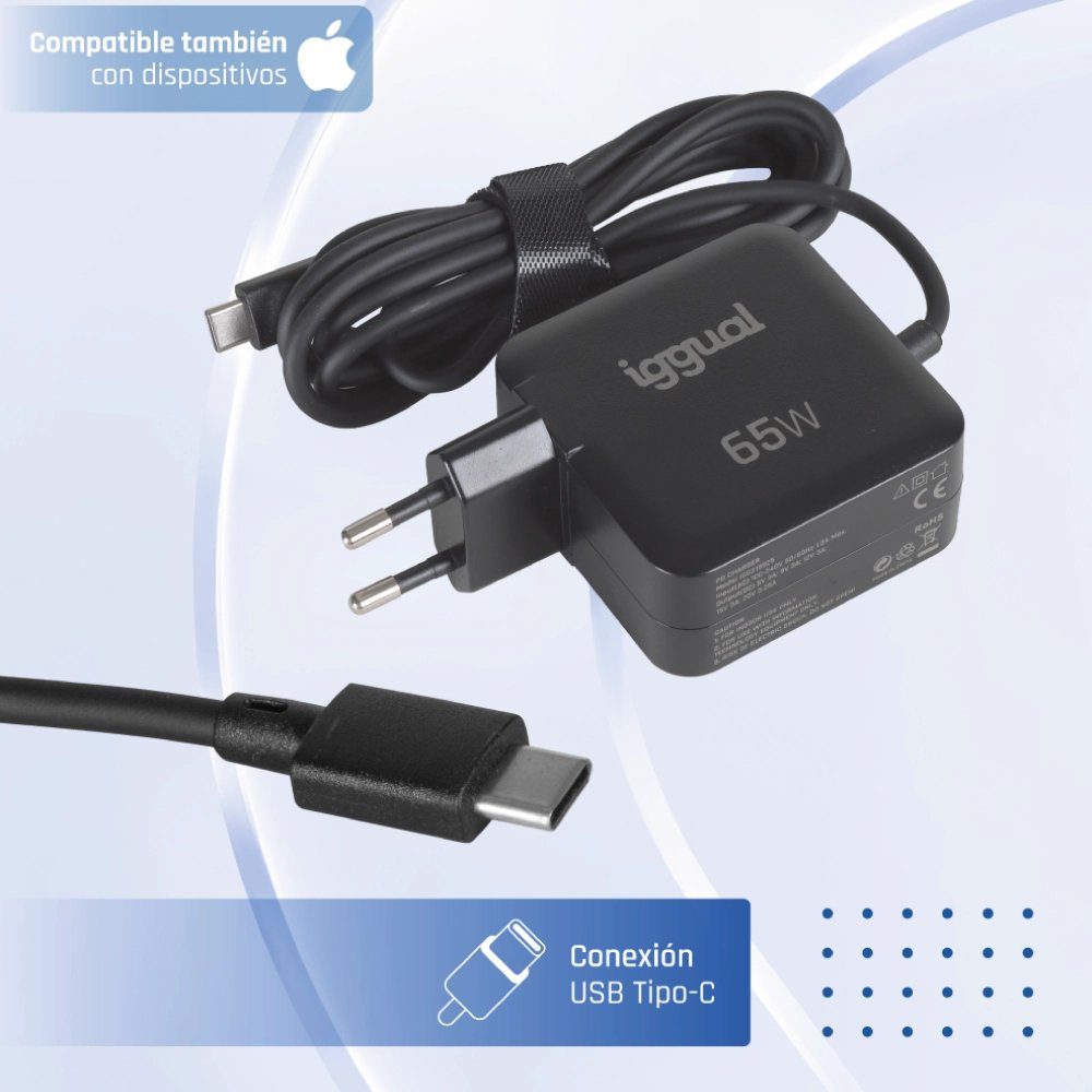 EAN 8435364319925 - iggual PD 65W Universal Negro Corriente alterna Carga rápida Interior imagen 3