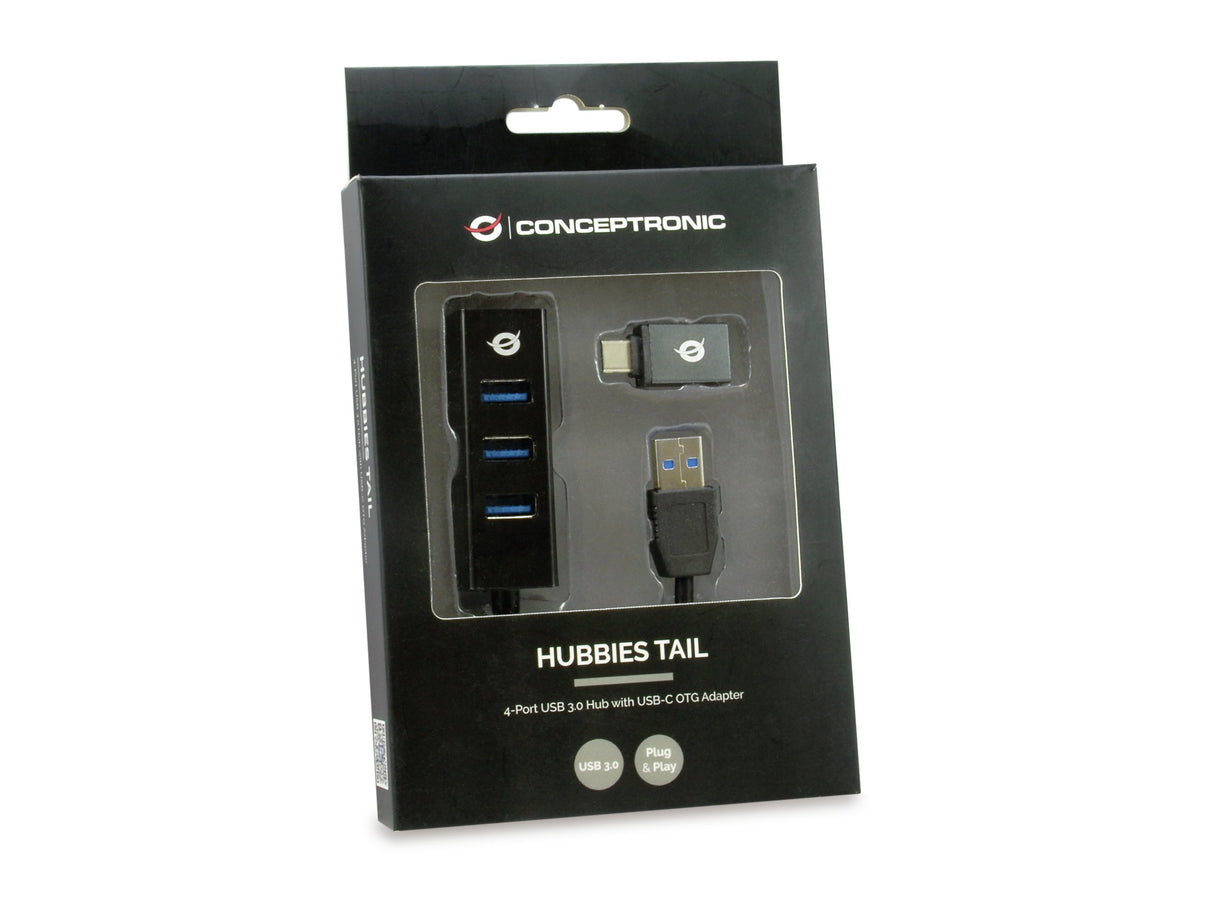 EAN 4015867223147 - Conceptronic HUBBIES04B hub de interfaz USB 3.2 Gen 1 (3.1 Gen 1) Type-A 5000 Mbit/s Negro imagen 3