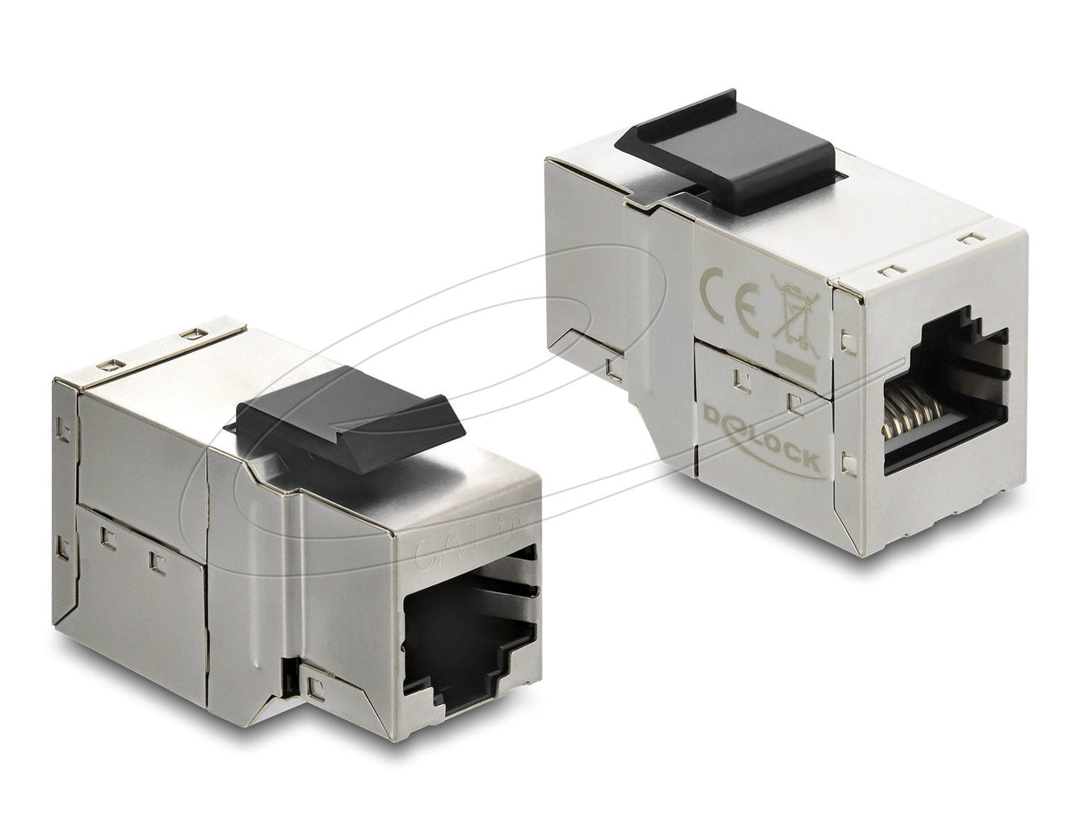 Keystone Modul Kupplung Rj45 Buchse Zu Rj45 Buchse Cat.6a Mit Schwarzer Kunststoff Latch, Geschirmt