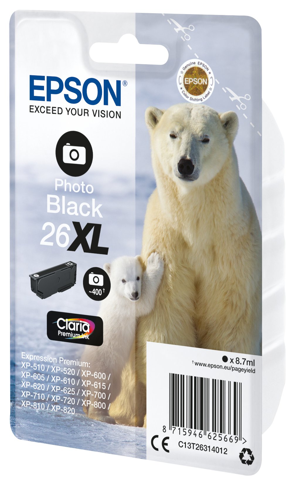EAN 8715946625676 - Epson Polar bear C13T26314022 cartucho de tinta 1 pieza(s) Original High (L) Yield Negro imagen 1