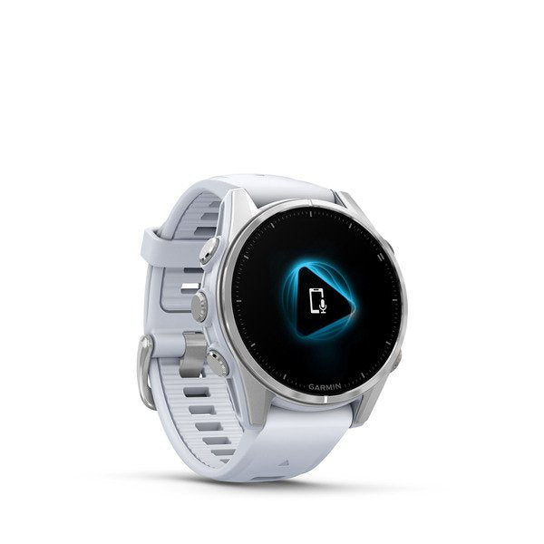 Garmin Fenix 8 Whitestone Smartwatch 43mm Amoled Plateado Con Correa De Silicona Blanca