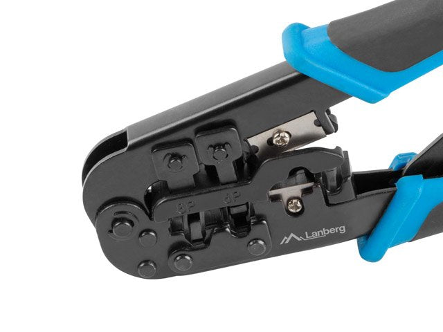 Lanberg Crimpadora Nt-0201,Pelacables,Conectores Rj9/Rj11/Rj12/Rj45,Azul Y Negro