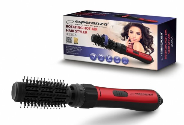 EAN 5901299931103 - Esperanza EBL008 Utensilio de peinado Cepillo de aire caliente Negro, Rojo 1000 W 1,8 m imagen 2