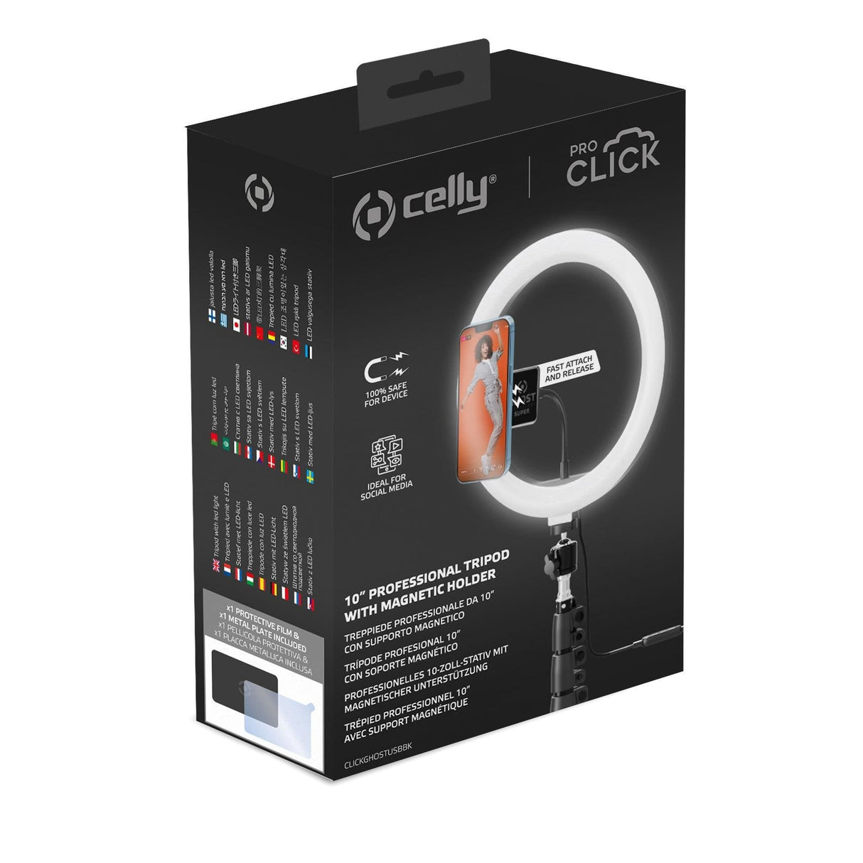 Celly Clickghostusb Tripode Smartphone 3 Pata(S) Negro