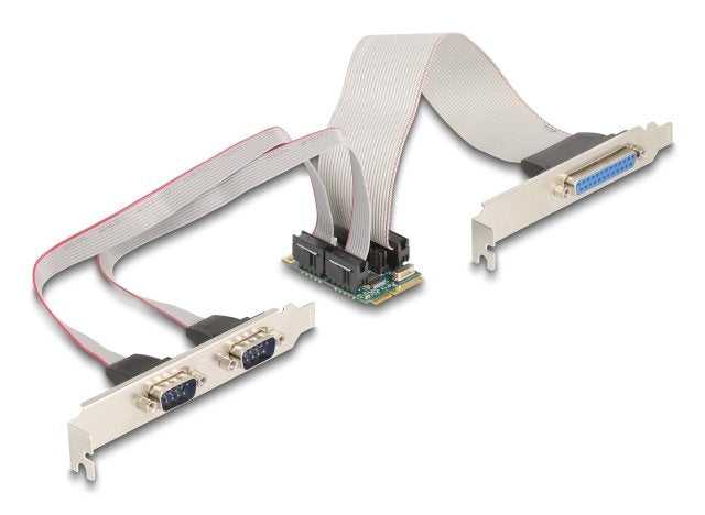 Mini Pcie I O Pcie Full Size 1 X Parallel, 2 X Serie Rs-232 Con Fuente De Alimentación 5 V 12 V
