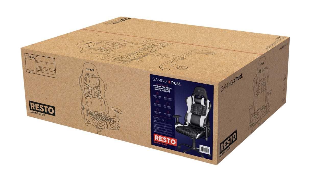 Silla Trust Gxt 708w Resto Universal Gaming Black, White