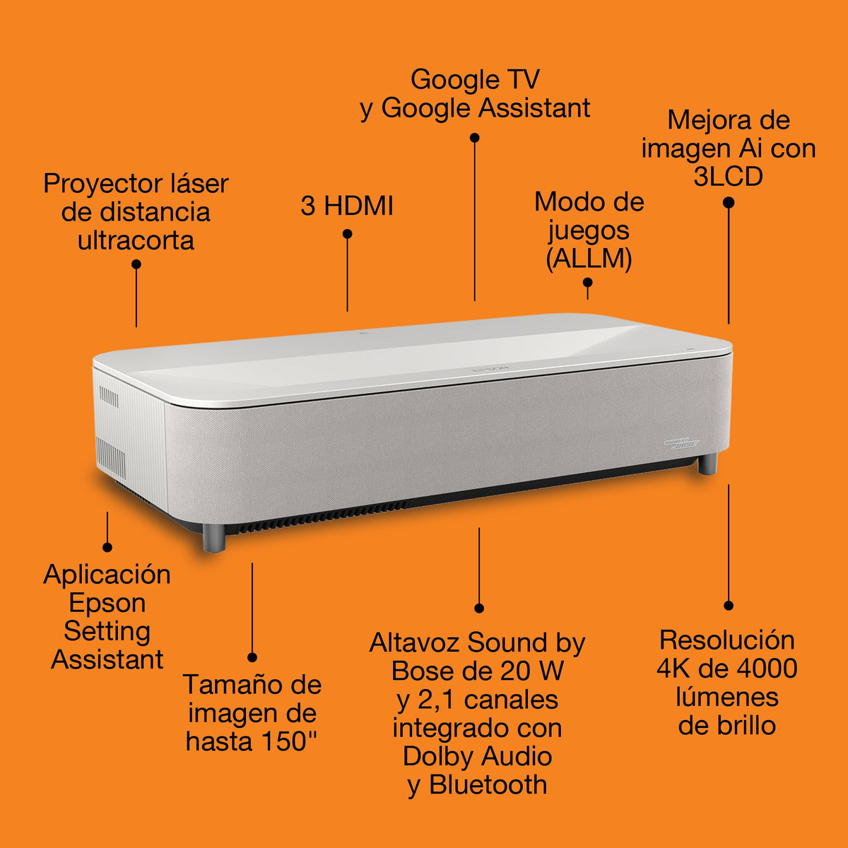 EAN 8715946744674 - Epson EH-LS970W 4000 lúmenes ANSI 3LCD UHD 4K (3840x2160) imagen 2