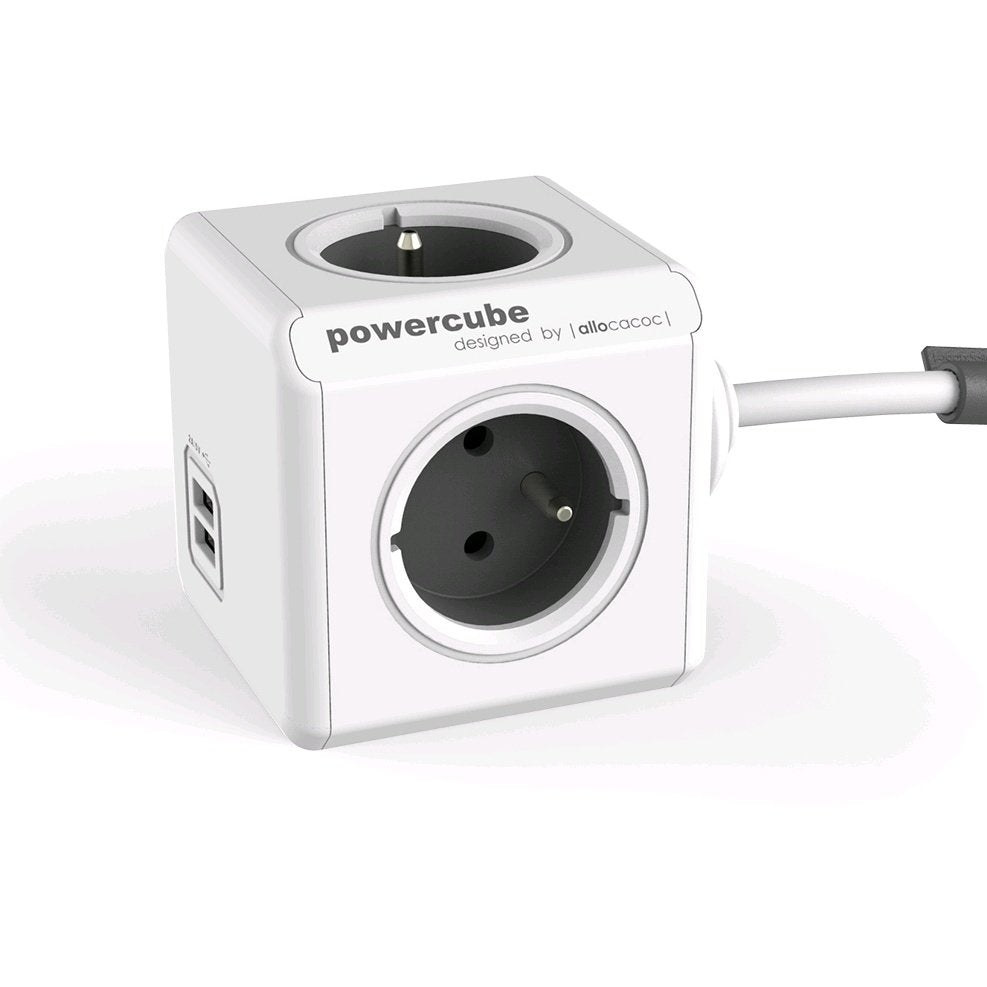 Allocacoc Powercube Extended Usb E(Fr), 3m Base Múltiple 4 Salidas Ac