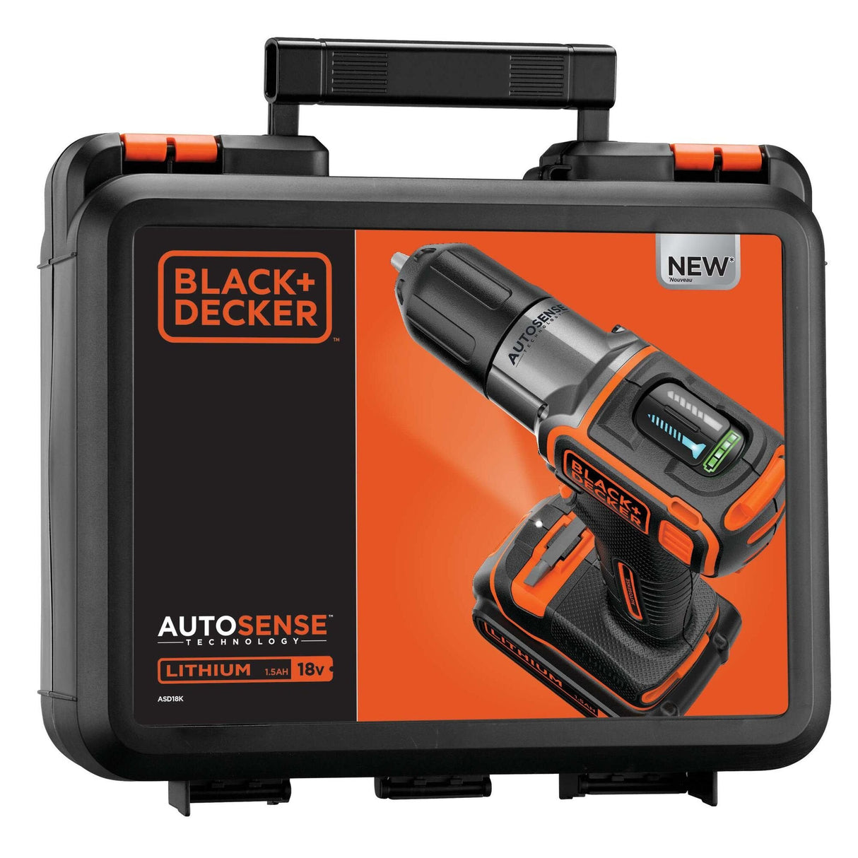 Taladro Black & Decker Asd18k-Qw Sin Llave Negro, Naranja