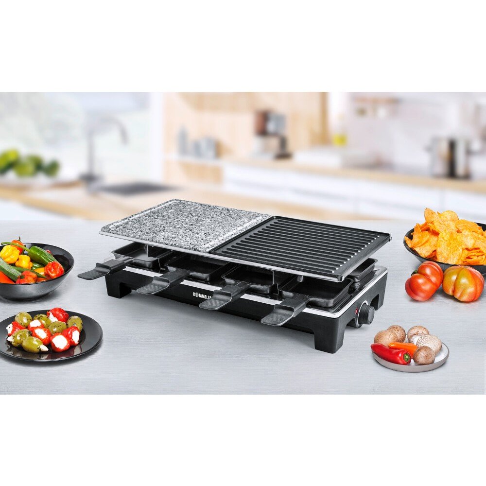 EAN 4001797239600 - Rommelsbacher RCS 1350 parrilla de interior 8 personas(s) 1350 W Negro, Acero inoxidable imagen 8