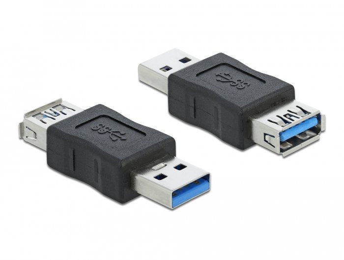 Delock 66497 Adaptador Usb 3.0 Tipo-A Macho A Tipo-A Hembra Con Bloqueador De Datos