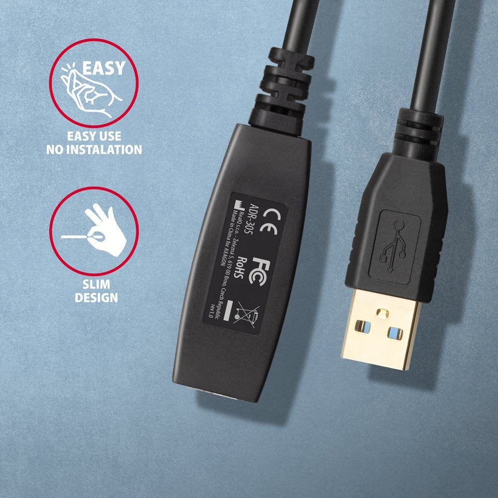 EAN 8595247907240 - Axagon ADR-305 USB 3.2 Gen 1 A-M -> A-F active extension/repeater cable 5m - Kabel - Digital/Daten cable imagen 4