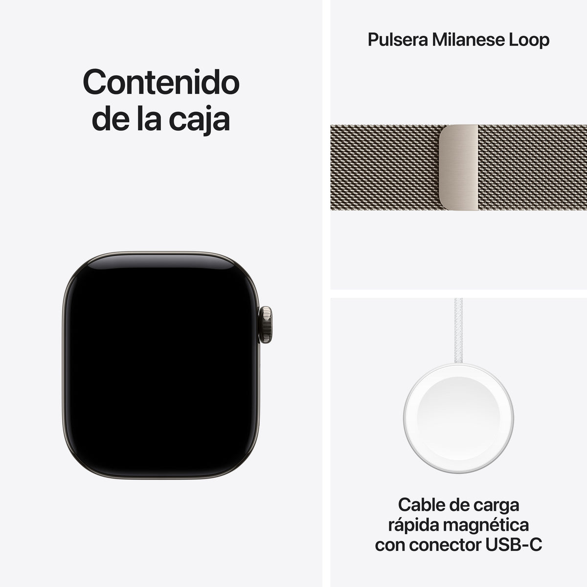 Apple Watch Series 12 (2026) Gps+Cel 42mm Caja De Titanio Natural Correa Milanese Loop Natural Siri Ai