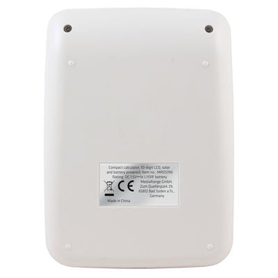 Calculadora Mediarang Pantalla Lcd Solar/Batería Blanco Negro