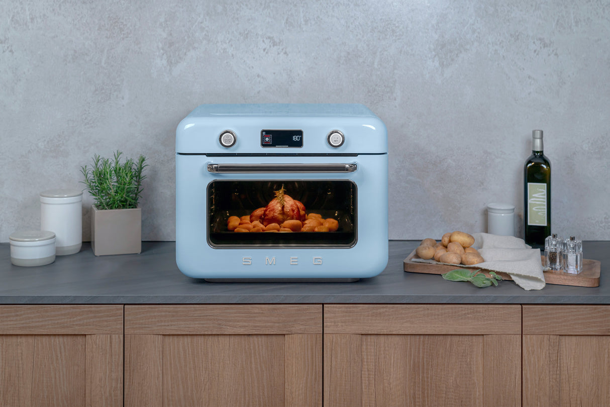 EAN 8017709333874 - Smeg COF01PBEU horno de vapor Pequeño Azul Botones, Giratorio imagen 16