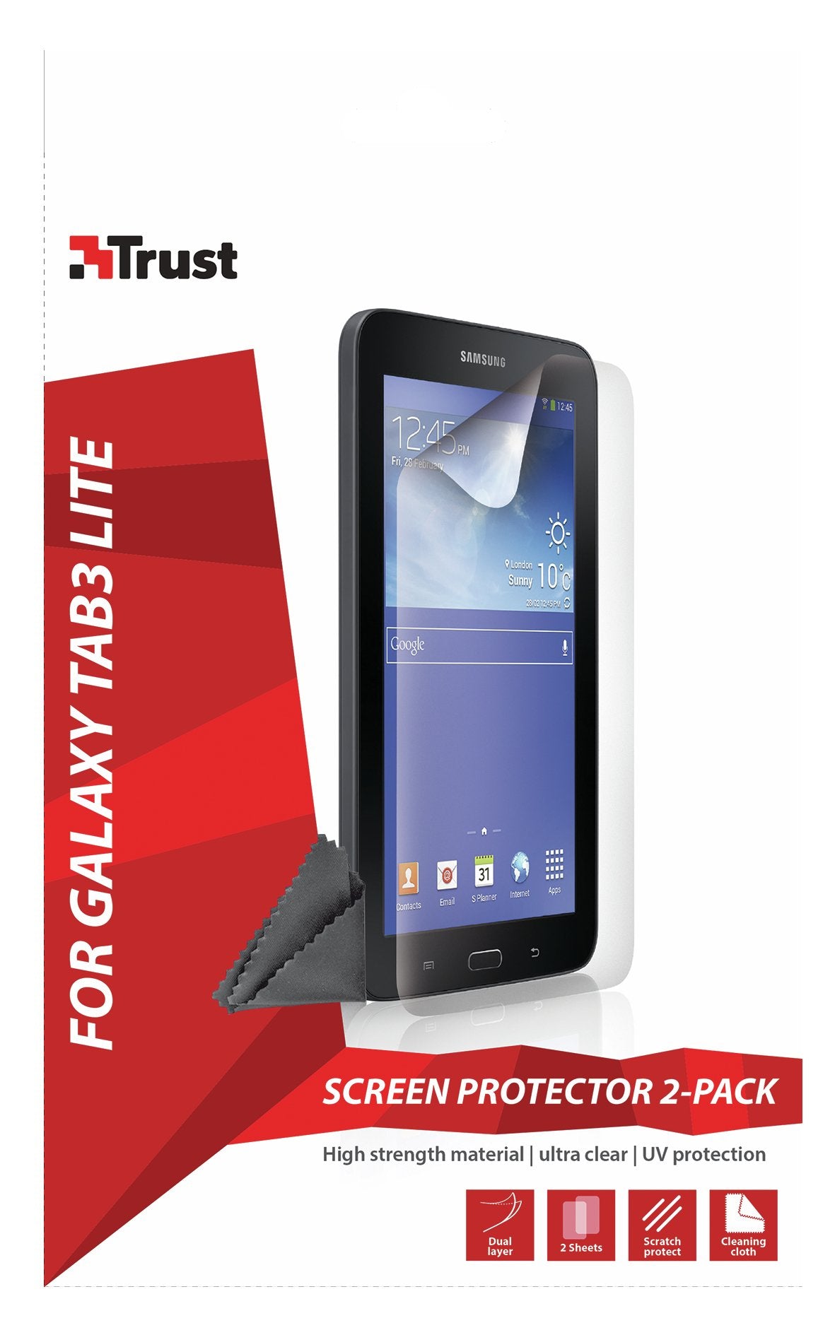 Film De Protection D Pantalla Trust Para Samsung Galaxy Tab 3 Lite 7 (Transparent)(Pack De 2