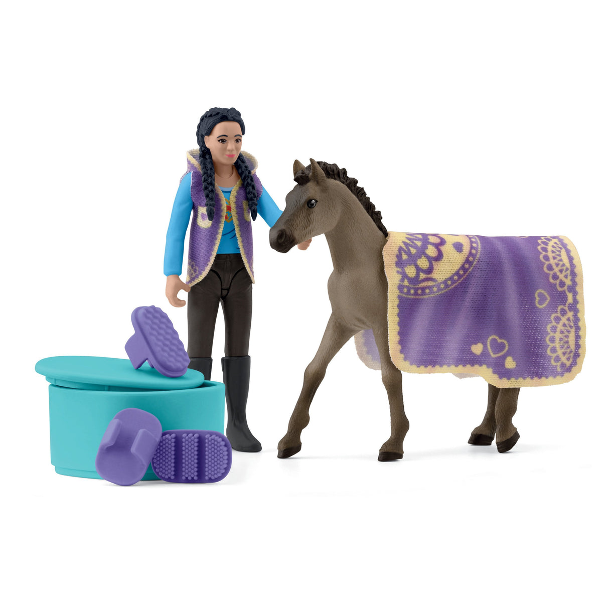Schleich Horse Club Beauty Set Con Kim, Construcción De Juegos 42753