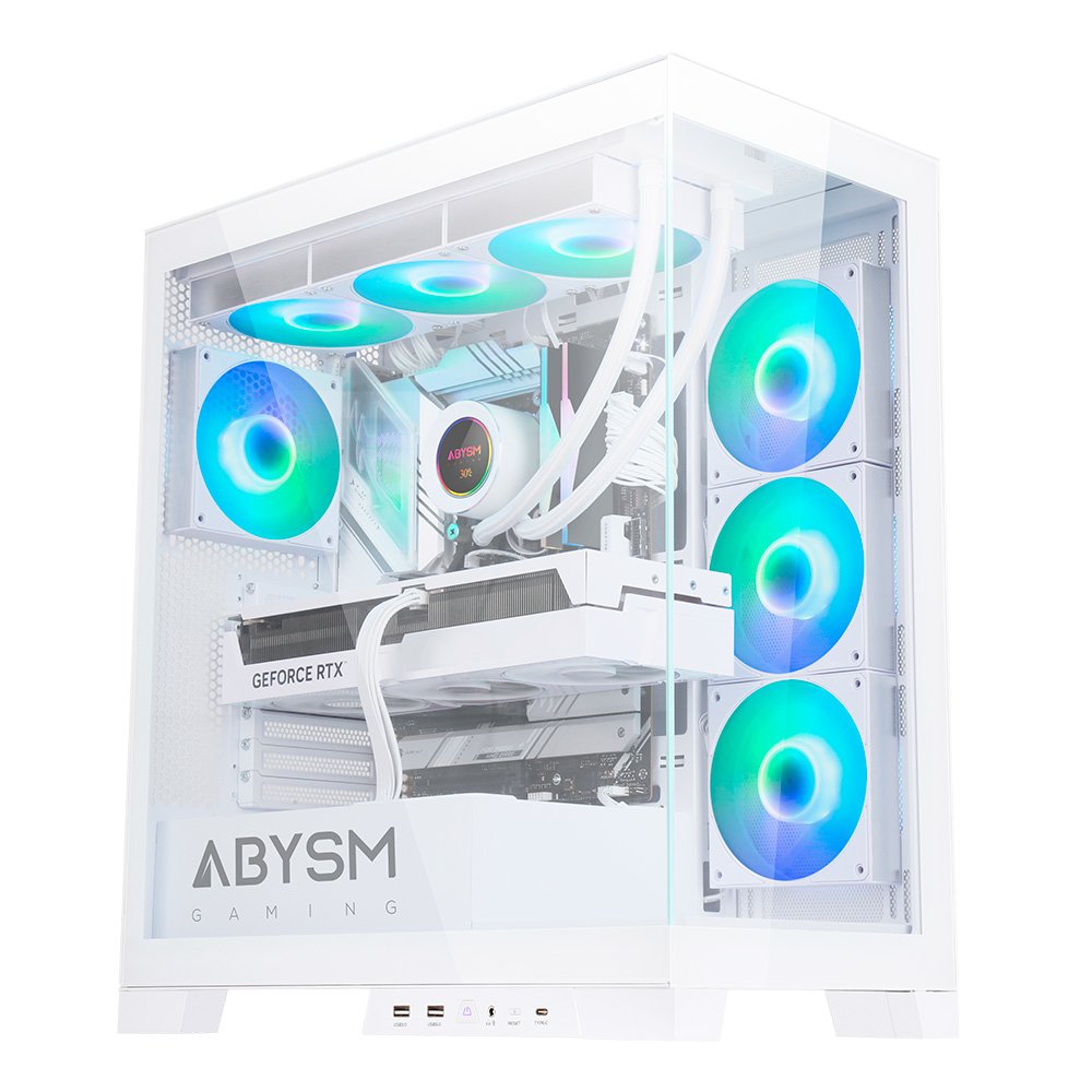 Abysm Danube Sava H500 White Caja Torre Atx, Itx, Micro Atx - Lateral Y Frontal Cristal Templado - 3.5" Y 2.5" - Usb-A,