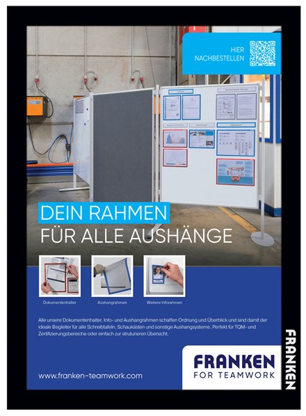 Franken Magnetrahmen Autoadhesivo Pro A4 Negro