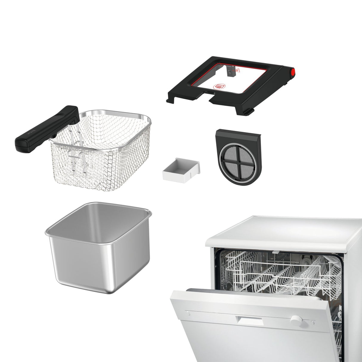 EAN 3016661173783 - Tefal Clear Duo FR600D Sencillo 0,65 L Independiente 2000 W Freidora Negro, Acero inoxidable imagen 11