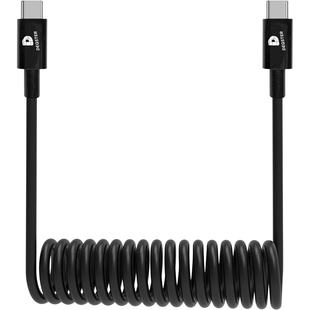 Spiral Charging Cable Usb-C To - Usb-C Black