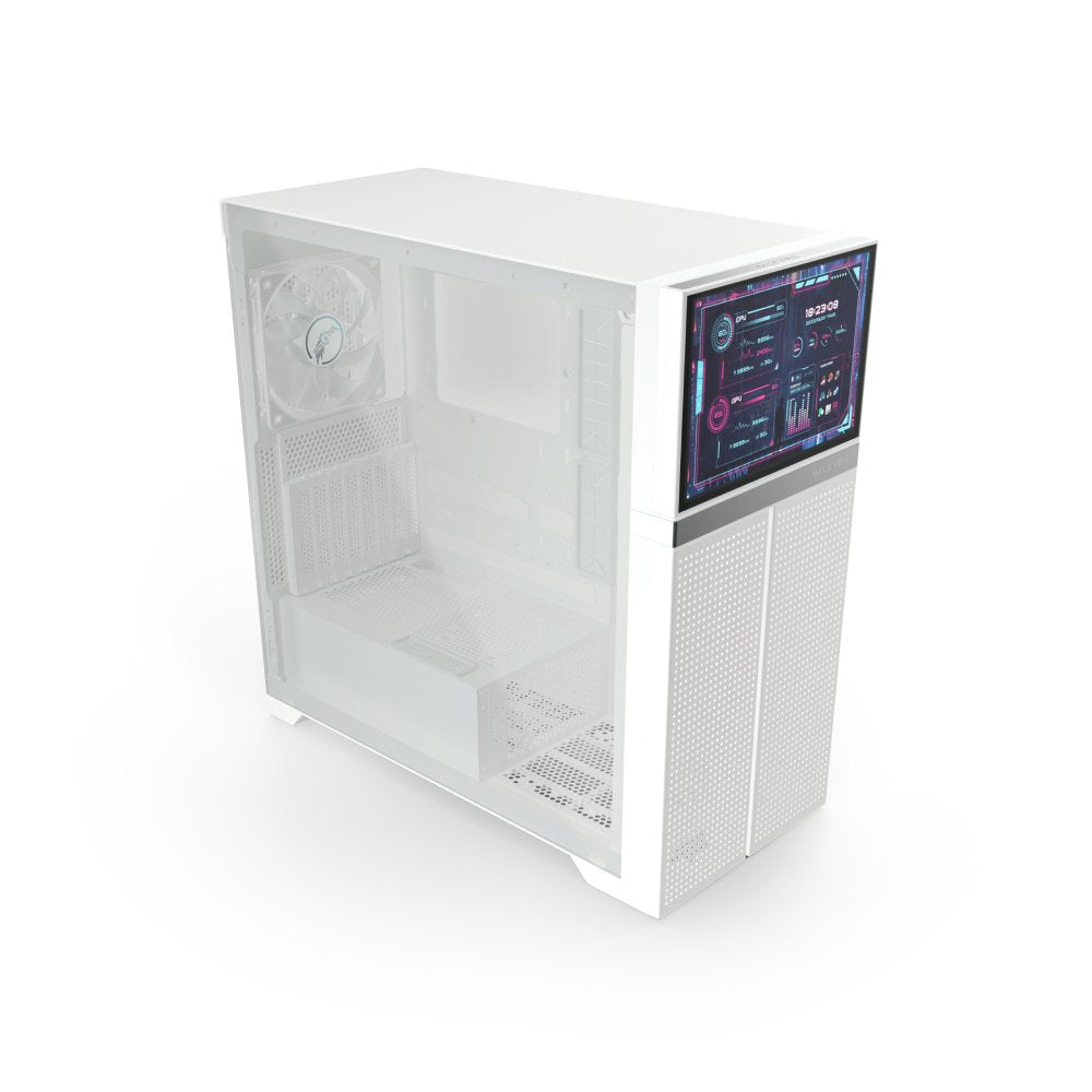 Caja Pc Valkyrie Vk02 Lcd Blanca, Vidrio Templado Vk-Case02lcdw