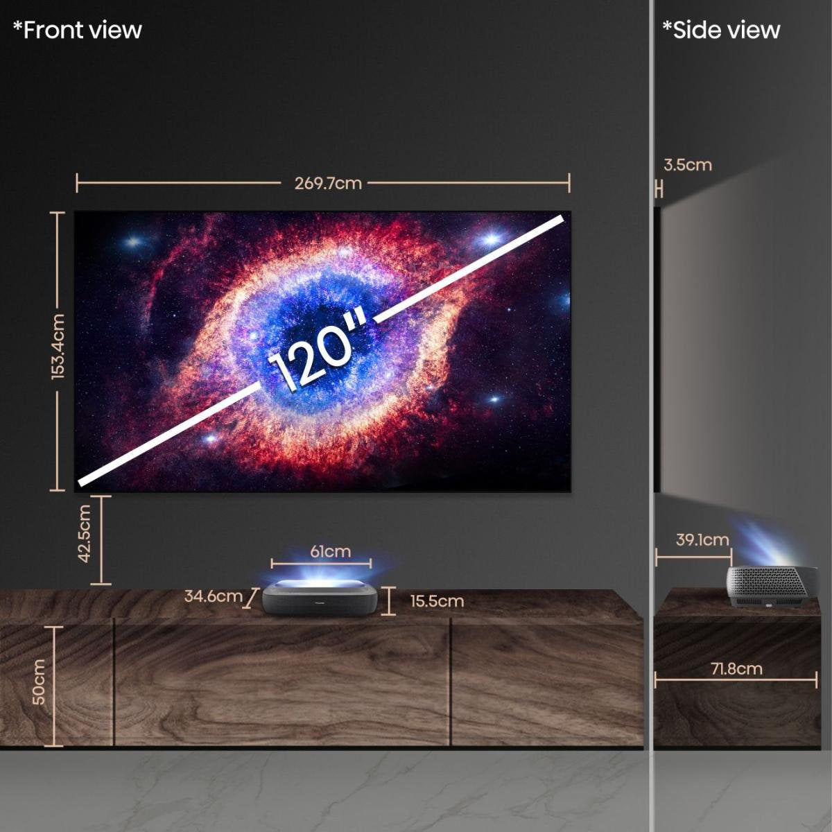EAN 6942147487815 - Hisense 120L9HA proyector de TV Proyector de alcance ultracorto 3000 lúmenes ANSI DLP UHD 4K (3840x2160) imagen 2