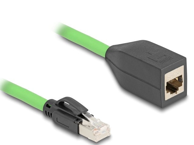 Delock 80882 Cable De Extensión De Red Rj45 Cat.6a Macho A Hembra Sf/Utp Adecuado Para Cadenas De Arrastre Pur (Tpu) 5 M Verde