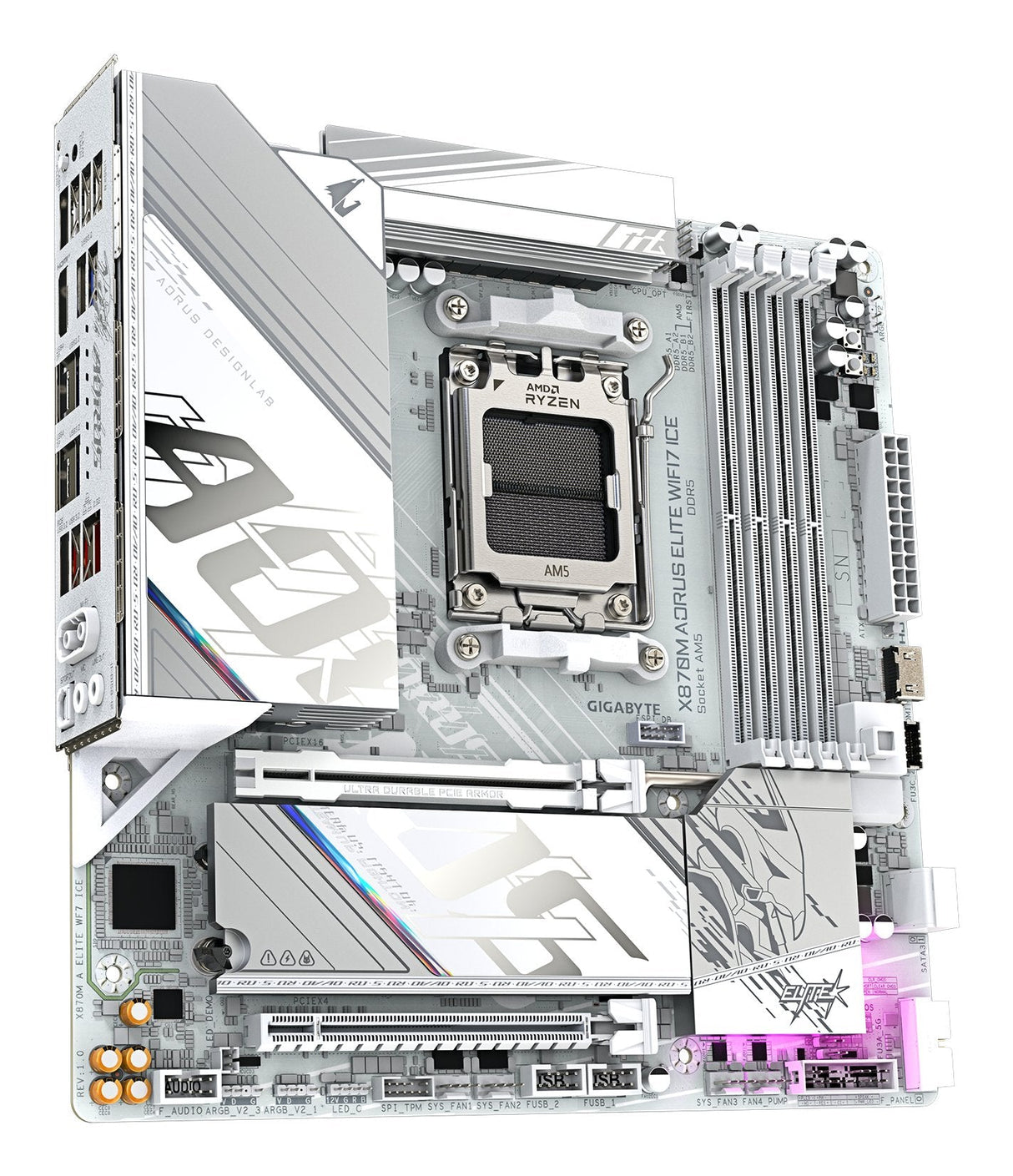 Placa Base Gigabyte X870m Aorus Elite Wifi7 Ice X870,Am5,Atx,Dd X870m A Elite Wf7 Ice X870m A Elite Wf7 Ice