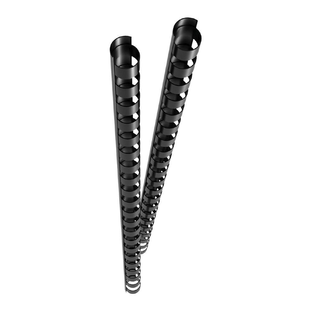 Genie Espiral Lomos 8mm Negro 25 Piezas