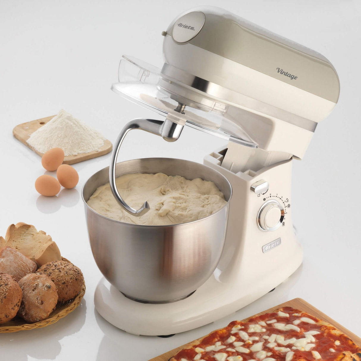 Ariete 1588 Robot De Cocina 5,5 L Beige, Blanco 2400 W