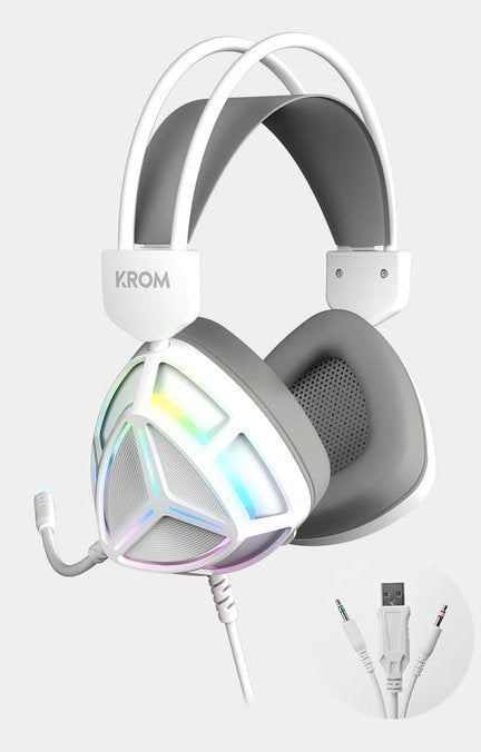 Pack Krom 4 En 1 Rgb Klass Gaming Combo Blanco
