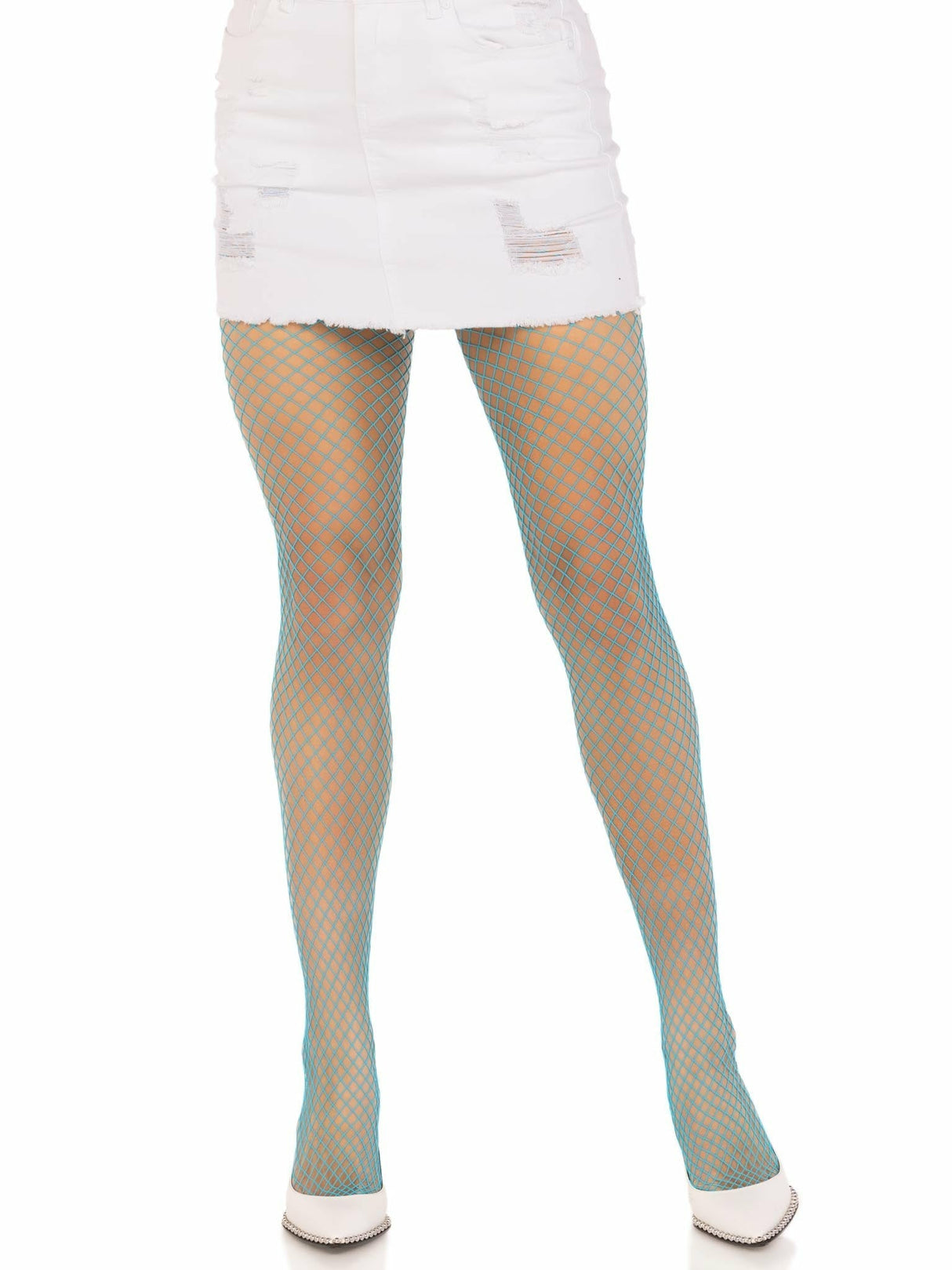 Leg Avenue - Pantimedias Rejilla Lycra Azul