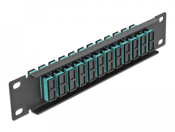 Delock 10" Patch Panel De Fibra Óptica 12 Puertos Sc Duplex Aqua 1 U Negro